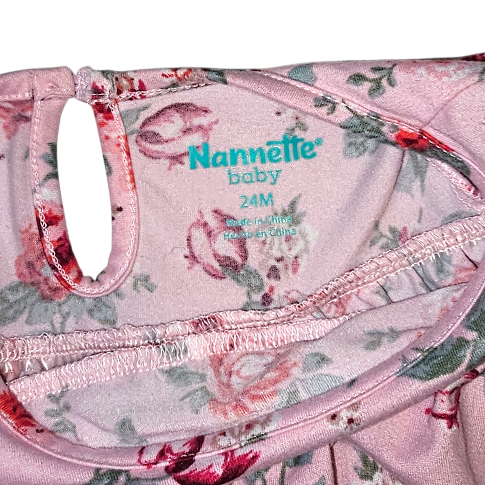 Nannette Baby Pink Floral Long Sleeve Dress | 24 Months - Picture 3 of 4